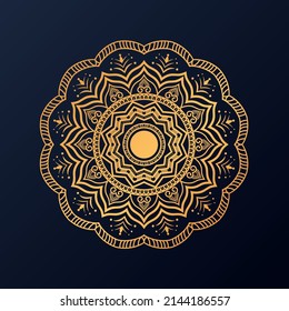 Luxury ornamental mandala design background in gold color vector. Vector islamic background Free Vector