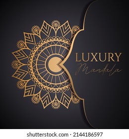 Luxury ornamental mandala design background in gold color vector. Vector islamic background Free Vector