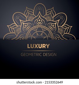  Luxury ornamental mandala design background in gold color