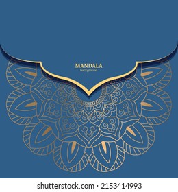 Luxury ornamental mandala design background in gold color Free Vector