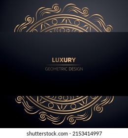 Luxury ornamental mandala design background in gold color Free Vector