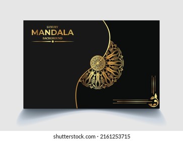 Luxury ornamental mandala design background in gold color