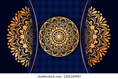 Luxury ornamental mandala design background in gold