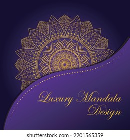 Luxus-Ziermandala-Designhintergrund in goldener Farbe