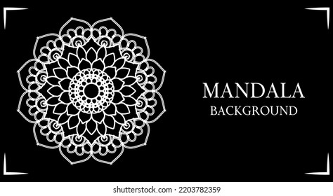 Luxury ornamental mandala design background in black and white