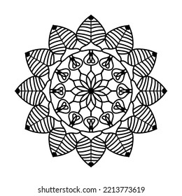luxury ornamental mandala design background, mandala design, Mandala pattern Coloring book Art wallpaper design, tile pattern, greeting card, Black and White Mandala
