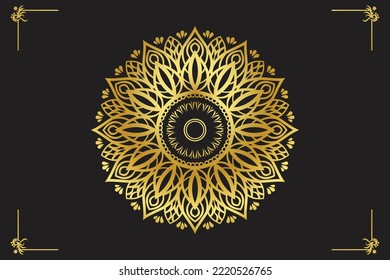 luxury ornamental mandala design background in gold color White invitation card with luxury golden pattern design on a white background. Vintage ornament template. Can be used for flyer, wallpaper