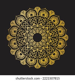 luxury ornamental mandala design background in gold color White invitation card with luxury golden pattern design on a white background. Vintage ornament template. Can be used for flyer, wallpaper