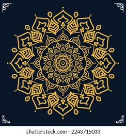 Luxury ornamental mandala design background in gold color, Mandala for print, poster, cover, brochure, flyer, banner, ramadan, christmas party, new year holiday, beauty spa salon, wedding invitation.