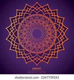 luxury ornamental mandala design background in gold color
