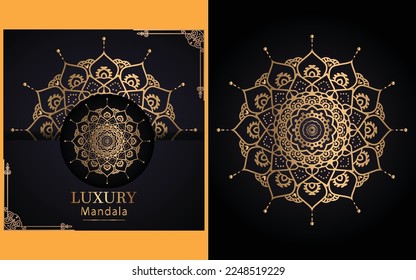 luxury ornamental mandala design background in gold color for yourself