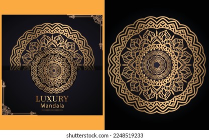 luxury ornamental mandala design background in gold color for yourself