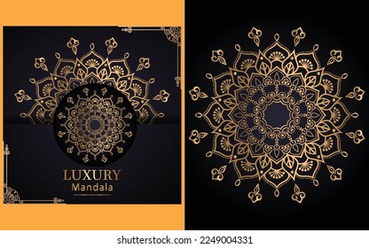 luxury ornamental mandala design background in gold color for yourself