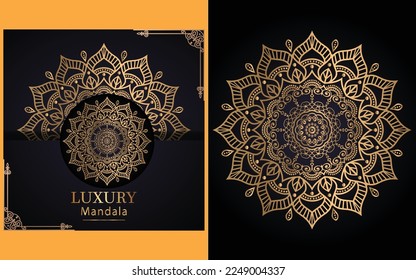 luxury ornamental mandala design background in gold color for yourself