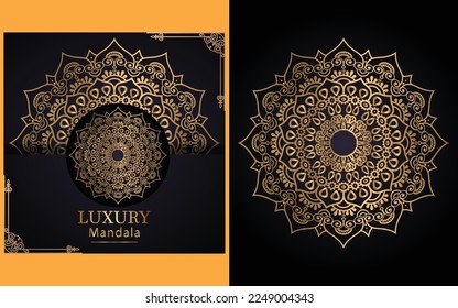 luxury ornamental mandala design background in gold color for yourself