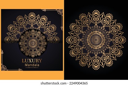 luxury ornamental mandala design background in gold color for yourself