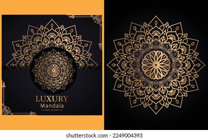 luxury ornamental mandala design background in gold color for yourself