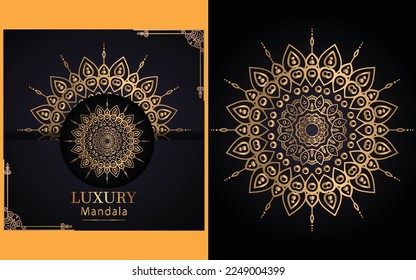 luxury ornamental mandala design background in gold color for yourself