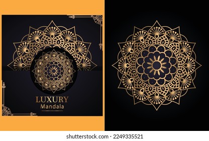 luxury ornamental mandala design background in gold color for yourself  

