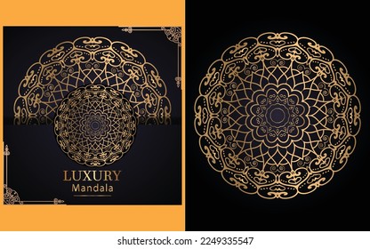 luxury ornamental mandala design background in gold color for yourself  
