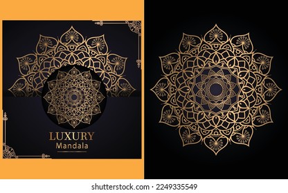 luxury ornamental mandala design background in gold color for yourself  
