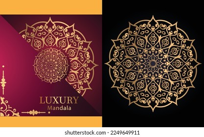 luxury ornamental mandala design background in gold color for yourself  

