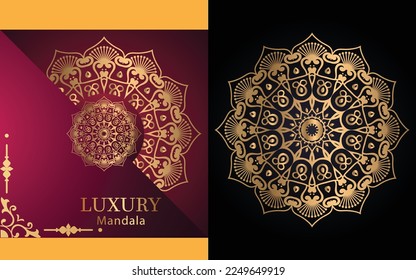 luxury ornamental mandala design background in gold color for yourself  
