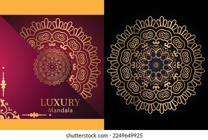 luxury ornamental mandala design background in gold color for yourself  
