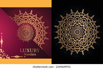 luxury ornamental mandala design background in gold color for yourself  

