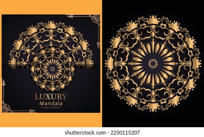luxury ornamental mandala design background in gold color for yourself  