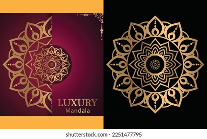 luxury ornamental mandala design background in gold color for yourself  
