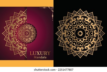 luxury ornamental mandala design background in gold color for yourself  
