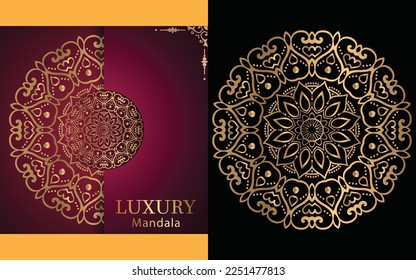 luxury ornamental mandala design background in gold color for yourself  
