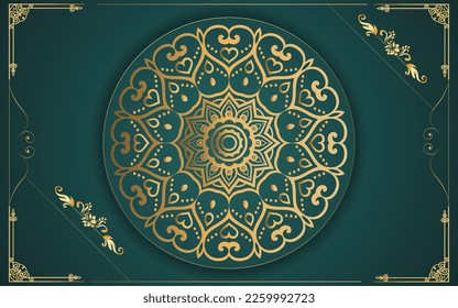luxury ornamental mandala design background in gold color for yourself 