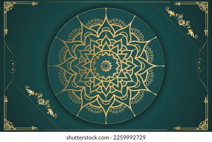 luxury ornamental mandala design background in gold color for yourself 
