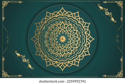 luxury ornamental mandala design background in gold color for yourself 