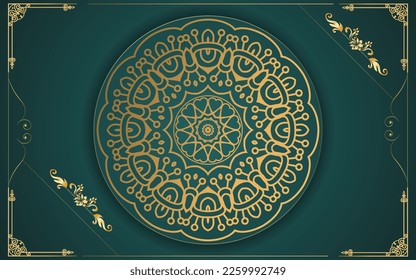 luxury ornamental mandala design background in gold color for yourself 