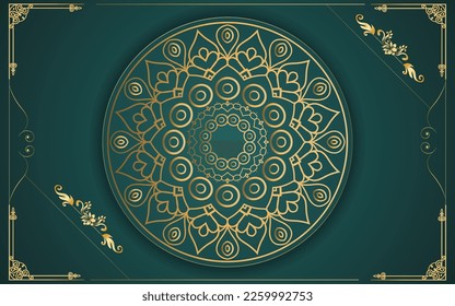 luxury ornamental mandala design background in gold color for yourself 