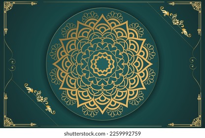 luxury ornamental mandala design background in gold color for yourself 