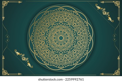 luxury ornamental mandala design background in gold color for yourself 