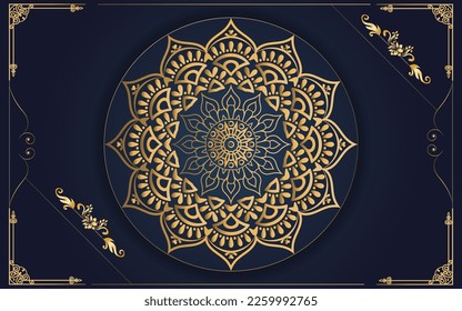 luxury ornamental mandala design background in gold color for yourself 