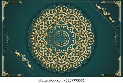 luxury ornamental mandala design background in gold color for yourself