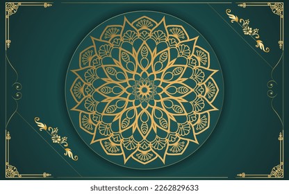 luxury ornamental mandala design background in gold color for yourself 