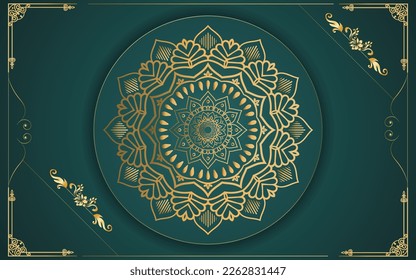 luxury ornamental mandala design background in gold color for yourself 