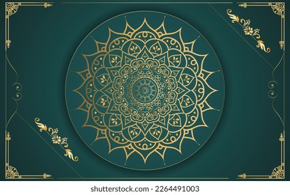 luxury ornamental mandala design background in gold color for yourself