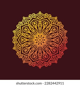 luxury ornamental mandala design background in gold color. Golden color mandala vector illustration.