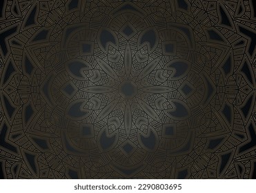 luxury ornamental mandala design background in gold color