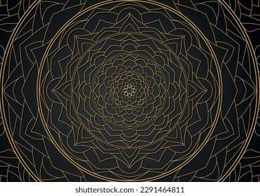 luxury ornamental mandala design background in gold color