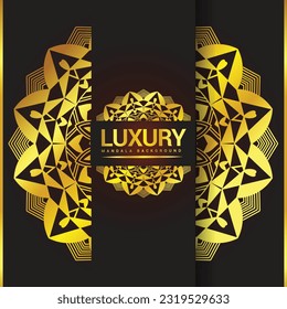 luxury ornamental mandala design background in gold