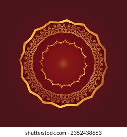 Luxury ornamental mandala design background in gold, Luxury wedding invitation, Ornamental floral corner frame, black background with gold mandala decoration